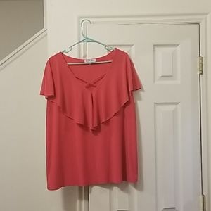 Carol Rose sleeveless top ruffled caplet